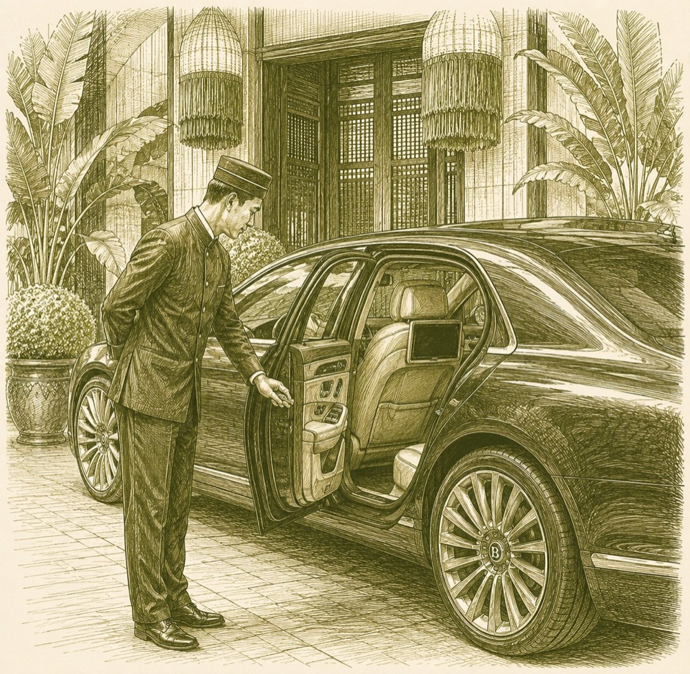 Chauffeured airport transfer at G'Villa