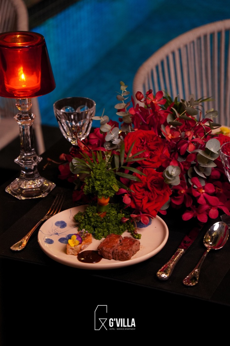 Plated private dining course at G'Villa