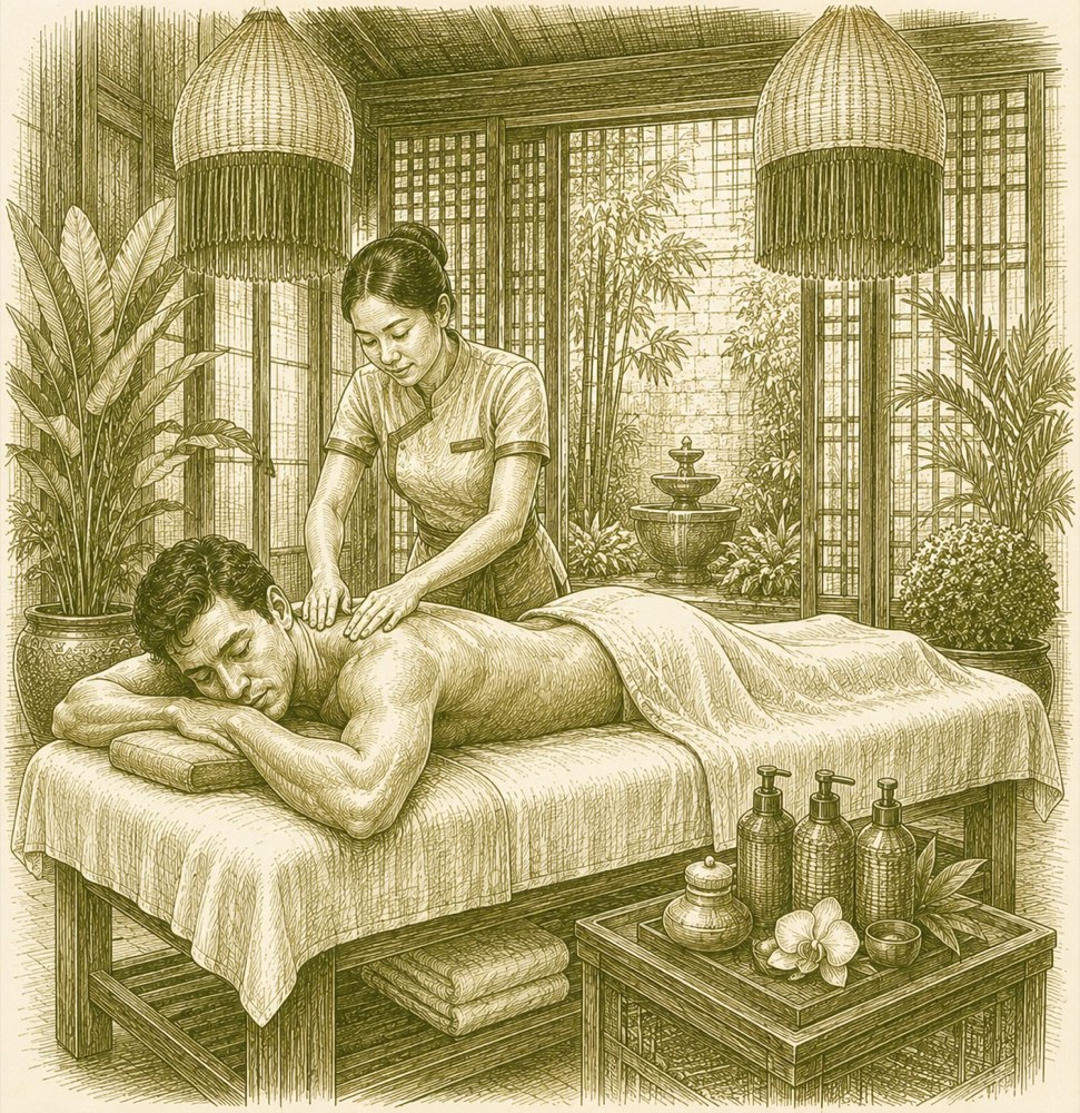 Spa massage treatment at G'Villa